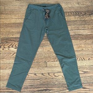 Men's Stylish Green Joggers with Patterned Drawstring